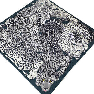 Hermes Carre 90 Black Gray White Scarf #323974H10B